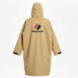 Custom Swim Parka Oversized <b>Waterproof</b> Changing Robe Warm Fleece Lined Hooded <b>Jacket</b> OEM Supplier - Product Image 3