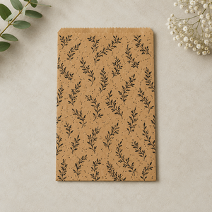 Kraft <b>Paper</b> Bags With <b>Leaf</b> Pattern Self Adhesive Seal Biodegradable Flat Gift Craft Bags - Product Image 4