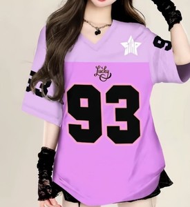 T-shirt de football uni à col en V et manches courtes pour femme, séchage rapide, écologique, style streetwear pour adolescentes - Product Image 6