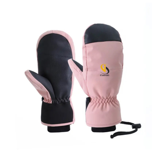 Gants de ski professionnels d'hiver pour femmes en cuir véritable chauffants, coupe-vent et respirants avec logo personnalisé pour le snowboard - Product Image 2