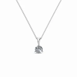 จี้เพชรทรงกลมมารีน่า 1 เม็ด ประดับเพชรในทองคำขาว 18K พร้อมจำหน่าย - Product Image 1