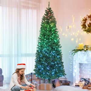 Albero di Natale Pre-Illuminato da 2,1 m con Luci Scintillanti - per Decorazioni Natalizie - Product Image 1