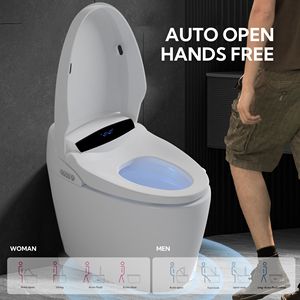 Inodoro Inteligente Moderno de Una Pieza con Bidé, Tapa de Apertura/Cierre Automático, Asiento con Calefacción, Control por Voz y Espuma - Product Image 3