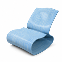Fauteuil sculptural imprimé en 3D, mobilier ergonomique moderne pour salon, collection Lollipop, bleu Peak, fabriqué en Chine