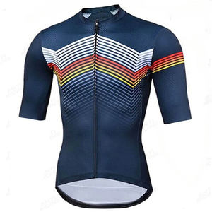 Maillot de cyclisme à manches courtes avec fermeture éclair intégrale, design orange, violet et blanc, pour homme - Product Image 3