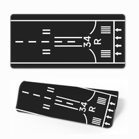 Tapis de bureau pour aéroport, tapis de souris aviation avec scène d'avion, grand tapis d'ordinateur étendu pour le gaming et la décoration de bureau
