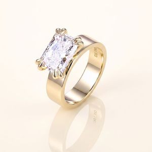 Anillo de Compromiso Clásico Unisex AMBER JEWELS con Moissanita de Corte Brillante Redondo, Oro Sólido de 18K con Engaste de Garras - Product Image 1