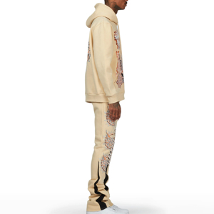 Survêtement Homme Coupe-Vent avec Pantalon Empilé et Sweatshirt – Ensemble 2 Pièces en Polyester pour Homme - Product Image 3