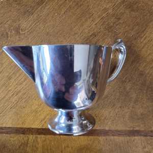 Ensemble crémier et sucrier chromés style Mid-Century avec couvercle, service à café vintage, accessoires de bar à café style rétro diner - Product Image 3