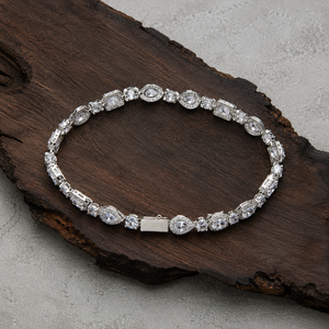 Bracelet tennis de luxe personnalisé en argent 925 et moissanite, bijoux de déclaration en grappe, fabricant OEM ODM, plaqué or/argent, vente en gros - Product Image 4