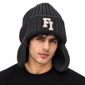 High Quality Ear Cover Knit Beanies Women's Cuffed <b>Winter</b> <b>Cap</b> Custom Logo Thick Ribbed Warm Hats Wholesale B2B Supplier USA - Product Image 2