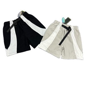 Conjunto de dos piezas para hombre, informal, de color sólido, ropa deportiva de algodón, chaqueta cortavientos y pantalones cortos con capucha y cremallera. - Product Image 4