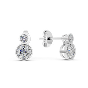 Boucles d'oreilles en argent 925 avec diamant de laboratoire certifié IGI, RJC ODM OEM, bijoux fins éthiques, plaqué rhodium, cadeau d'anniversaire de mariage EA501958 - Product Image 1