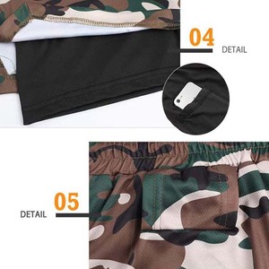 Shorts de sport pour hommes à imprimé camouflage avec poches, séchage rapide, taille à cordon de serrage, longueur mi-cuisse, en spandex et polyester, shorts d'entraînement - Product Image 6