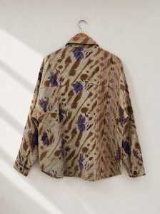 <b>Vintage</b> Reversible Multicolor Kantha Woven Patchwork Autumn/Winter <b>Bomber</b> <b>Jacket</b> for Women with Cotton Shell & Patch Pockets - Product Image 3