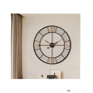 Exclusive <b>Metal</b> Art Decoration Metallic Iron Gold Decorative Wall <b>Clock</b> Wholesale Price simple European Wall Mounted <b>Clock</b> - Product Image 3