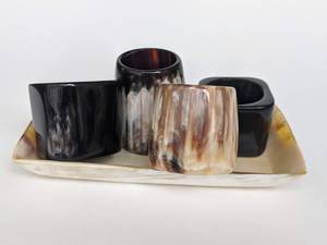 Ensemble d'anneaux de serviette de luxe faits à la main en corne de buffle, porte-serviettes en corne de taureau naturelle et biologique pour table de mariage et dîner - Product Image 4