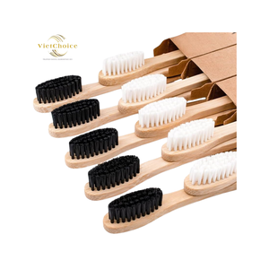Brosse à dents en bambou VietChoice 100% biodégradable, écologique, à poils souples, manche naturel, vente en gros, OEM, ODM, soins bucco-dentaires - Product Image 4
