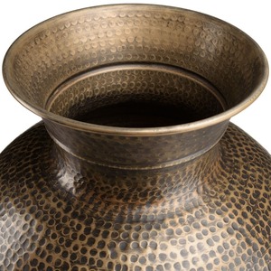 Vase de sol en bronze artisanal, design rustique, hauteur 78 cm, Ø55 cm - Product Image 4