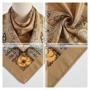 NORTH APPROACH Women's Square <b>Silk</b> <b>Scarf</b> Floral Print Elegant Multi-Functional Fashion Accessory All Seasons - Product Image 4