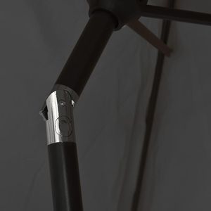 Parasol de jardin en polyester anthracite avec base en acier, diamètre 118,1 pouces, élégant parasol de terrasse et base - Product Image 6
