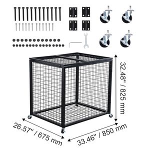 Chariot de rangement à double couvercle pour ballons de sport, en acier, pour intérieur et extérieur, organisateur de cage à basketball, support pour équipement sportif - Product Image 5