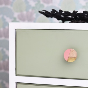 Bulk Decorative Wood Door Knobs Pink Drawer Knobs and Pulls Round <b>Cupboard</b> Cabinet Dresser Knobs for Kids Room - Product Image 4