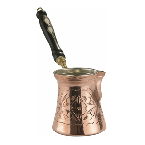 Authentic Handmade Copper Turkish Coffee Pot Vintage Engraved Ottoman Cezve Ibrik Stovetop Arabic Coffee <b>Maker</b> Pitcher For Home - Product Image 4