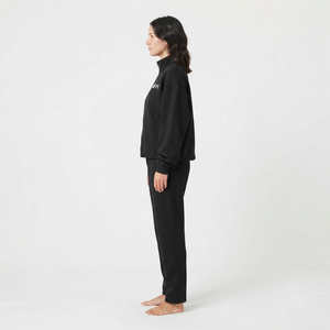 Ensemble de survêtement en molleton pour femme avec logo personnalisé, vêtements de sport pour femme, ensemble deux pièces, sweat-shirt à fermeture éclair, pantalon de survêtement, ensemble de survêtement noir, ensemble de sweat-shirt à capuche - Product Image 3