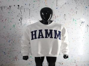 HAMM WHITE Sweat-shirt à col montant 100% BLEU MARINE Broderie appliquée Sweat-shirt à col large URBAN PRODUCTIONS - Product Image 3