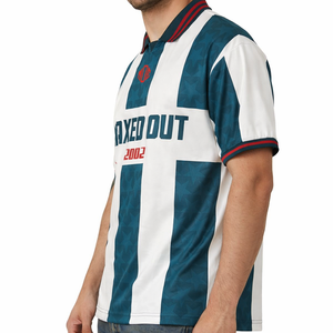 Camiseta de Fútbol Americano Personalizada con Cuello, 100% Poliéster, Camiseta de Fútbol a Rayas, Fabricante de Uniformes Personalizados OEM, Suministro al por Mayor - Product Image 5