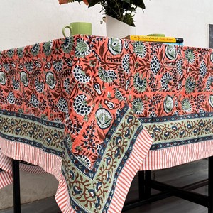 Handmade Cotton Floral Classic Tablecloth <b>Runner</b>/Napkins/Placemat Eco-Friendly Customizable Washable Durable Dinner <b>Table</b> Cover - Product Image 5