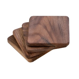 Posavasos Cuadrado de Madera Natural con Bordes Redondeados para Mesa de Café, Cocina, Comedor, Hogar, Bar, Cafetería - Product Image 1