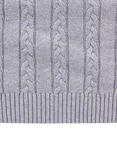 Chaleco de Punto Gris con Ribete Negro, Manga Regular, 100% Algodón, con Patrón de Letras, Cuello en V, Suave y Cálido, para Invierno - Product Image 6