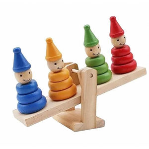 Formas Redondas Coloridas de Madera Natural de Súper Calidad con Balanza de Madera, Exportador de la India al Mejor Precio - Product Image 1