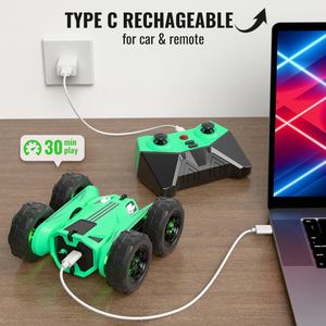 Auto RC Ricaricabile con Rotazione a 360 Gradi, Velocità 20km/h, Doppio Controllo Remoto, per Acrobazie e Fuoristrada - Product Image 2