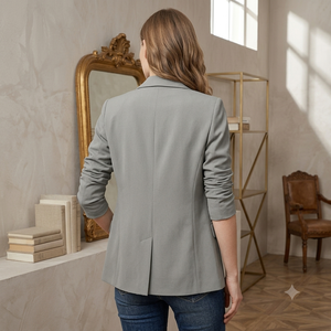 Blazer décontracté pour femme TT260529007, col en V, un seul bouton, veste de costume, manteau d'hiver et d'automne, 100% polyester, pour le travail ou les voyages - Product Image 4