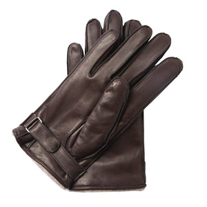 Leather Gloves Wrist Length <b>Thermal</b> Faux Fur Lining Plain Style Winter Warmth Casual Daily Use - Product Image 1
