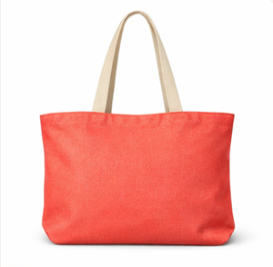 Sac fourre-tout en toile avec logo personnalisé et motif personnalisé, grande taille, avec poignée épaule, pour usage quotidien, shopping ou plage. - Product Image 2