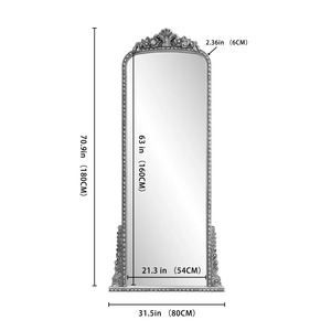 Designer <b>Silver</b> <b>Frame</b> Metal <b>Mirror</b> Luxury Decorative <b>Mirror</b> for Living Room Bedroom Decor And Gifting Purpose From India - Product Image 2