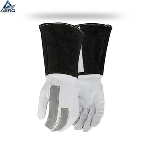 Guantes de Soldadura de Cuero Vacuno Rojo con Logotipo Personalizado, Guantes de Trabajo Ignífugos de Alta Calidad a Buen Precio para Soldadores - Product Image 3