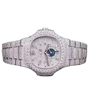 Relojes de acero inoxidable de moda de cuarzo de lujo para hombres y mujeres VVS Moissanite Diamond Factory Direct Sales - Product Image 6