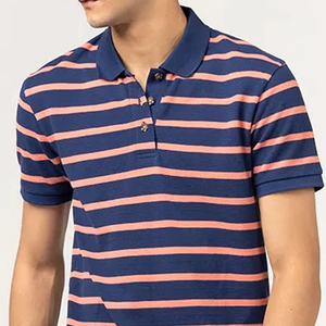 Polo a Rayas Casual para Hombre, Transpirable, de Algodón y Poliéster, Ligero, para Golf, Ropa de Verano, OEM, ODM - Product Image 6