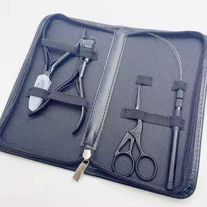 ชุดอุปกรณ์ต่อผมแบบถักมือใหม่เอี่ยม สีทอง พร้อมอุปกรณ์ต่อผมสแตนเลสอย่างดี กล่องสีดำ  รับสกรีนโลโก้ - Product Image 2