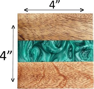 Wooden Coasters <b>Set</b> Bone Inlay Coaster Authentic Luxury Designer Handmade Home Decor <b>Square</b> Shape 300mm Diameter 3mm Thickness - Product Image 3