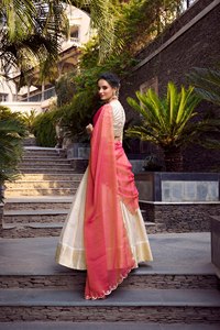 Lehenga Choli blanc pour femmes, tenue de mariage indienne de créateur, tenue de soirée, Chaniya Choli, style Bollywood, vêtements indiens - Product Image 3