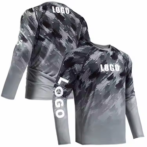 Camisa de Pesca Unisex Personalizada de Manga Larga con Protección Solar UPF 50, Secado Rápido, Estampado Digital Verde y Azul, Ropa Deportiva 100% Poliéster - Product Image 4