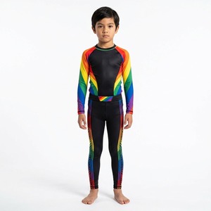 Conjunto de Rash Guard y Spats de MMA para Niños, Estampado Digital Personalizado, Ecológico, Elástico en Cuatro Direcciones, Camiseta de Compresión de Manga Larga a Juego - Product Image 5