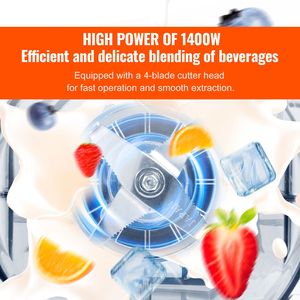 Frullatore Professionale Commerciale a 9 Velocità con Caraffa in Plastica da 68 oz in Acciaio Inossidabile, Frullatori da Banco Commerciali con Protezione - Product Image 2