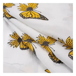 Offres Spéciales coton papillon imprimé traditionnel impression personnalisée collection de luxe pour robe d'été tissu doux en coton
